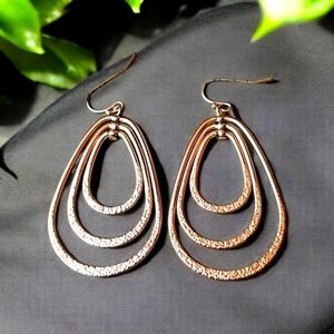 Gold-Tone Circlet Drop-Hoop Earrings LOT#100